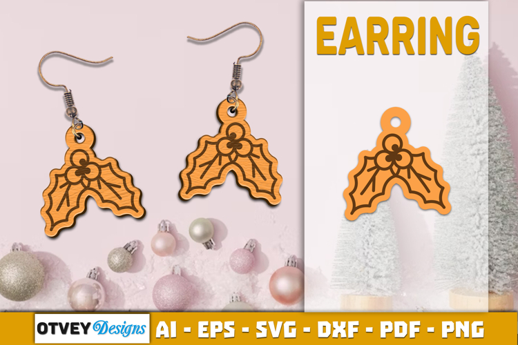 Christmas Earrings Lasercut