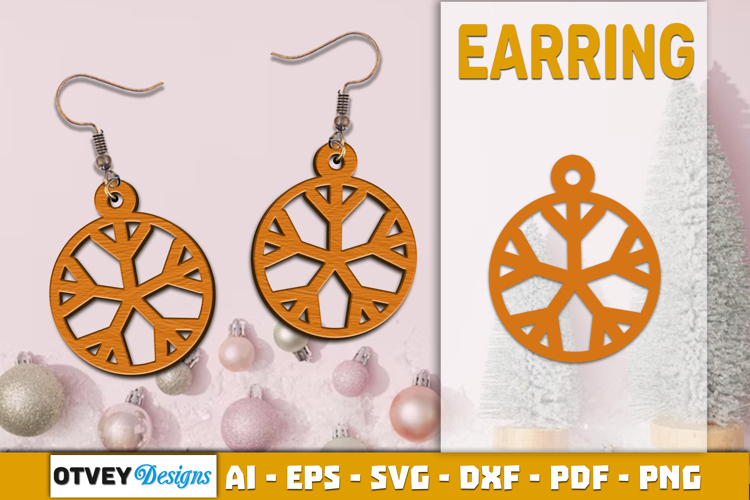 Christmas Earrings Lasercut