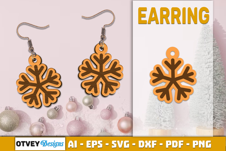 Christmas Earrings Lasercut