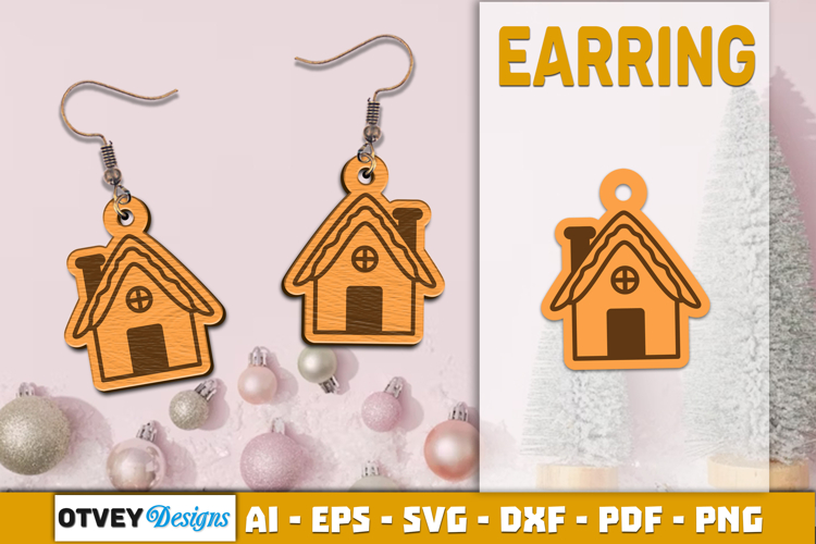 Christmas Earrings Lasercut