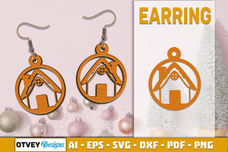 Christmas Earrings Lasercut