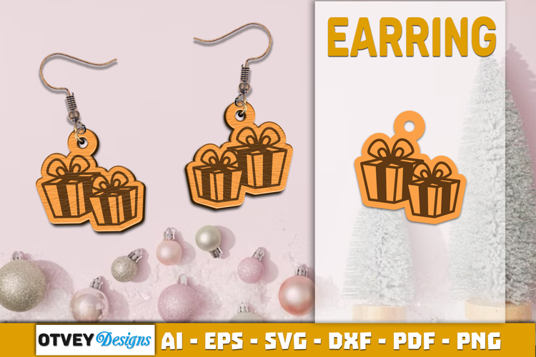 Christmas Earrings Lasercut