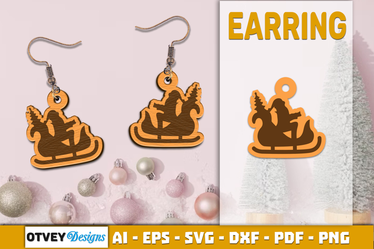 Christmas Earrings Lasercut