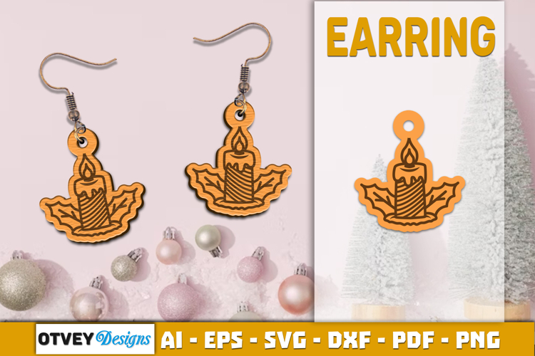 Christmas Earrings Lasercut