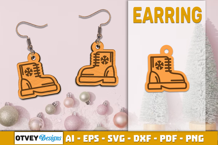 Christmas Earrings Lasercut