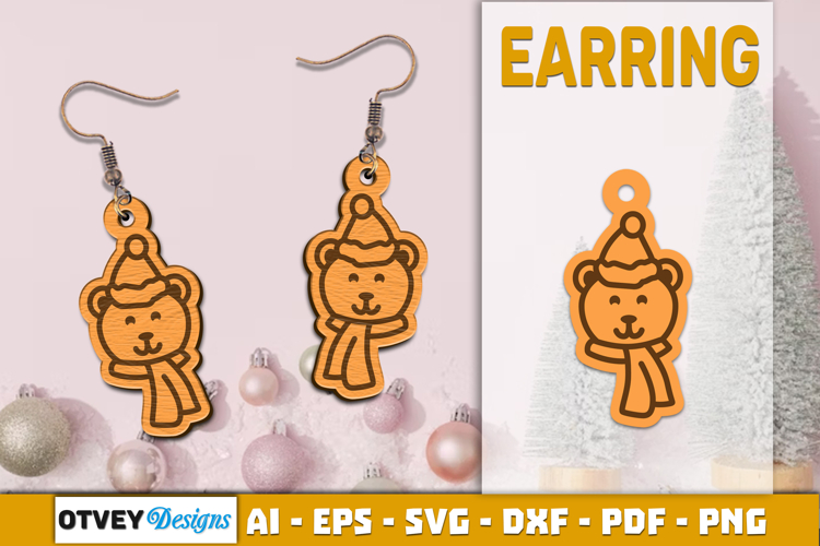 Christmas Earrings Lasercut