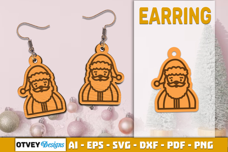 Christmas Earrings Lasercut
