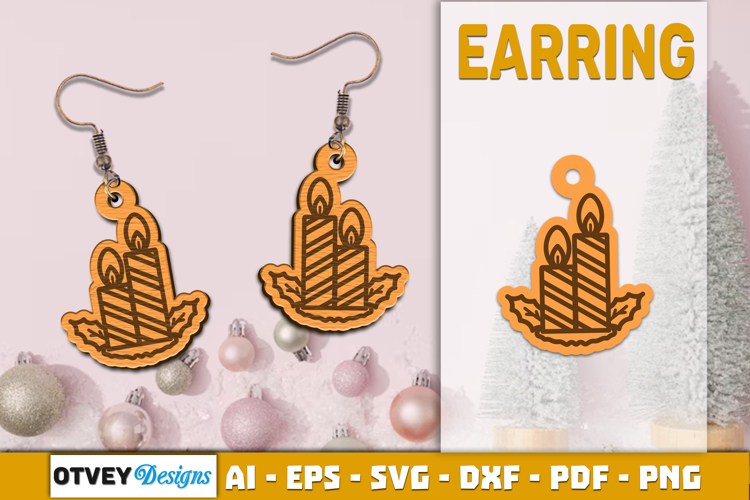 Christmas Earrings Lasercut