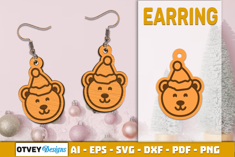 Christmas Earrings Lasercut