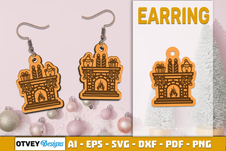 Christmas Earrings Lasercut