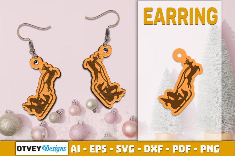 Christmas Earrings Lasercut