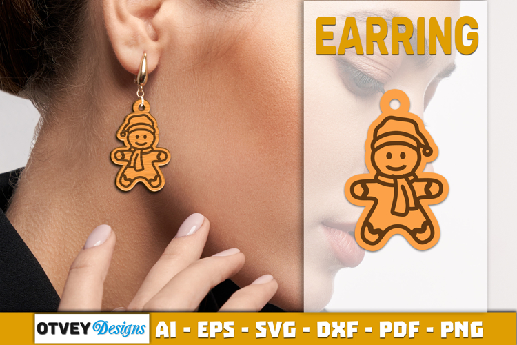 Christmas Earrings Lasercut