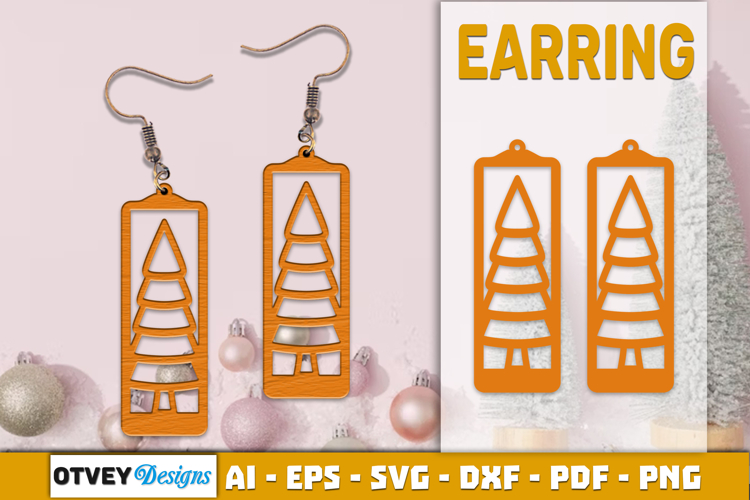 Christmas Earrings Lasercut