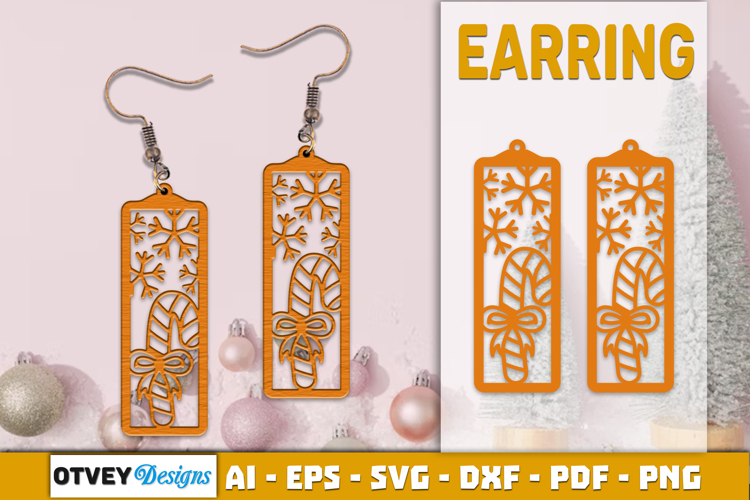 Christmas Earrings Lasercut