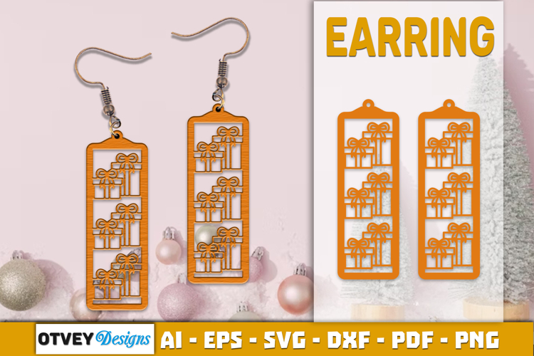 Christmas Earrings Lasercut