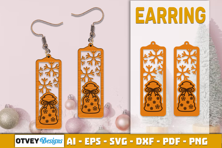 Christmas Earrings Lasercut