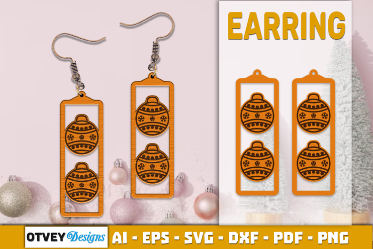 Christmas Earrings Lasercut