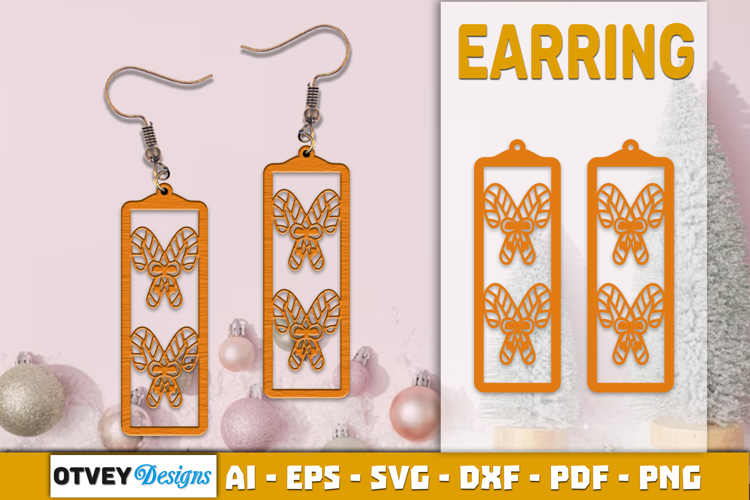 Christmas Earrings Lasercut