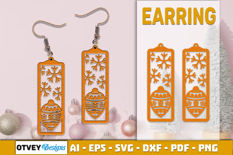 Christmas Earrings Lasercut