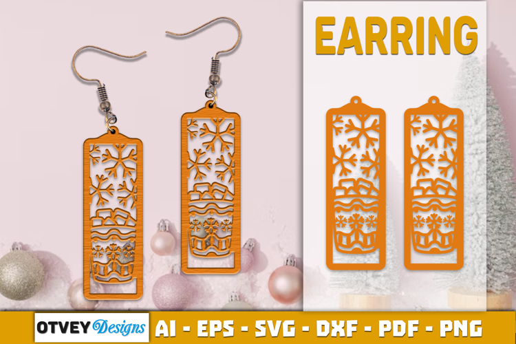 Christmas Earrings Lasercut