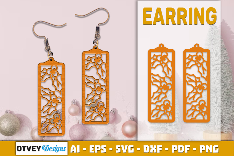 Christmas Earrings Lasercut