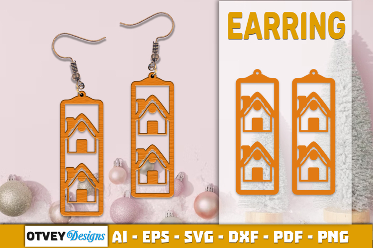 Christmas Earrings Lasercut