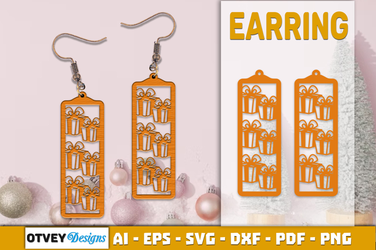 Christmas Earrings Lasercut