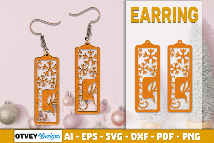 Christmas Earrings Lasercut