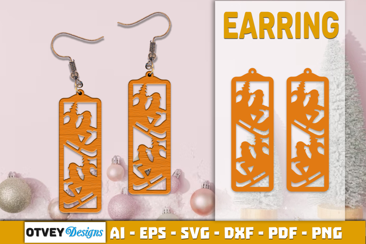 Christmas Earrings Lasercut