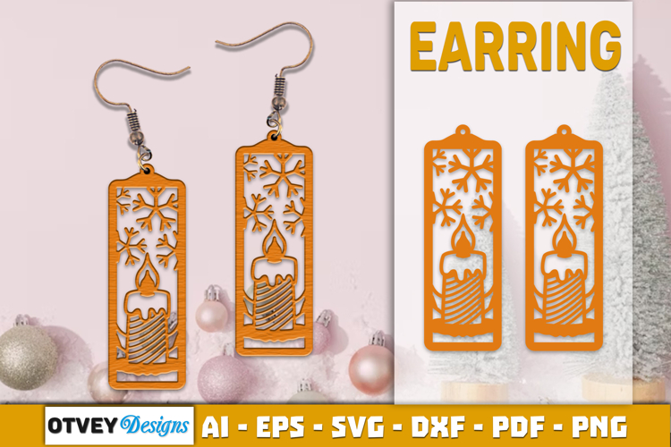 Christmas Earrings Lasercut