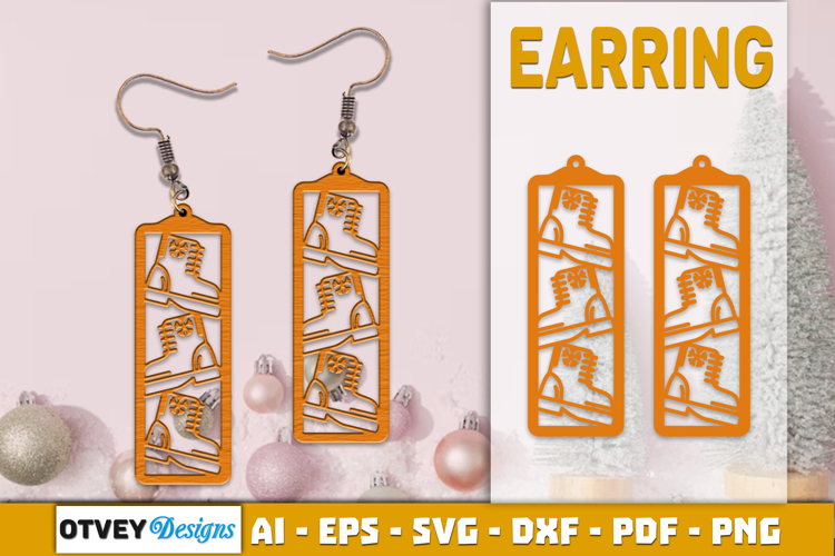 Christmas Earrings Lasercut
