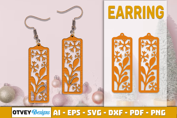 Christmas Earrings Lasercut