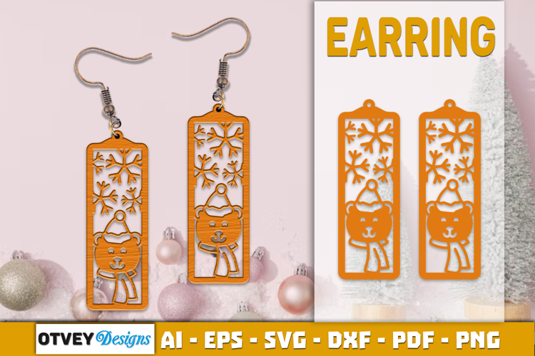 Christmas Earrings Lasercut