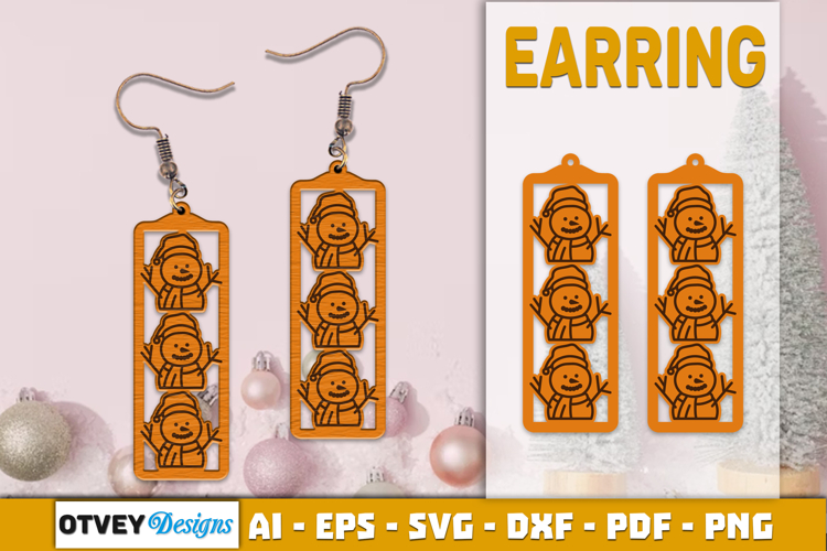 Christmas Earrings Lasercut