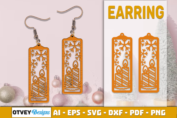 Christmas Earrings Lasercut