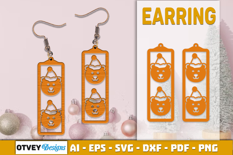 Christmas Earrings Lasercut