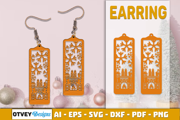 Christmas Earrings Lasercut