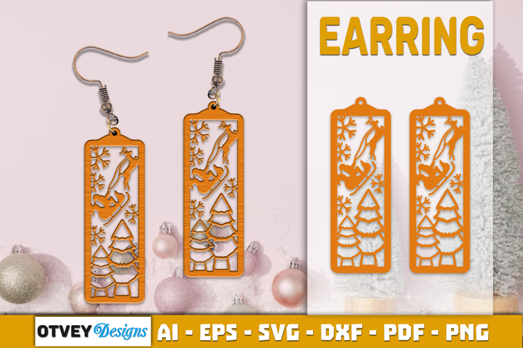 Christmas Earrings Lasercut