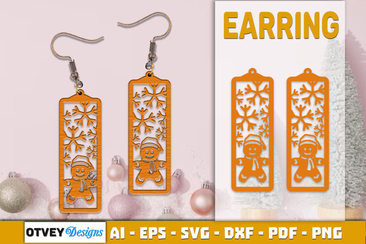 Christmas Earrings Lasercut