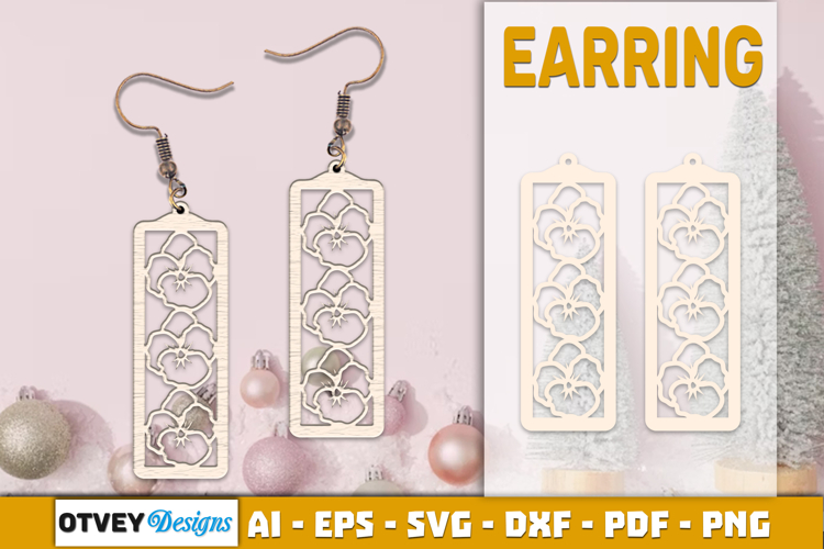 Flowers Earring Laser Cut
