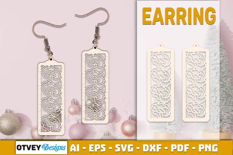 Flowers Earring Laser Cut