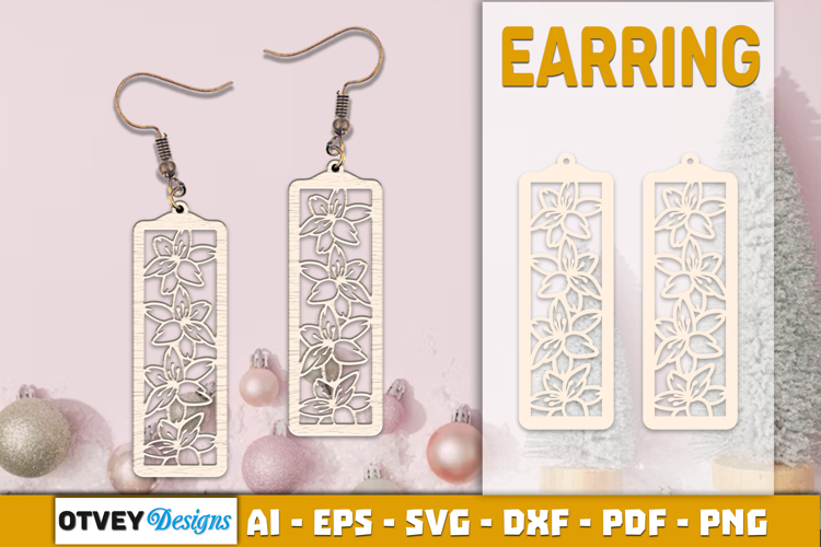 Flowers Earring Laser Cut