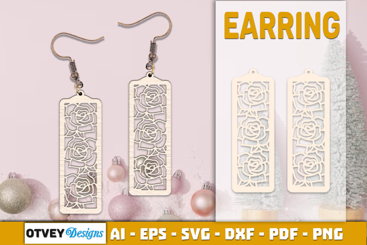 Flowers Earring Laser Cut