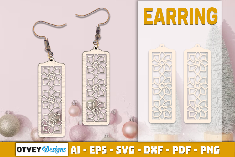 Flowers Earring Laser Cut