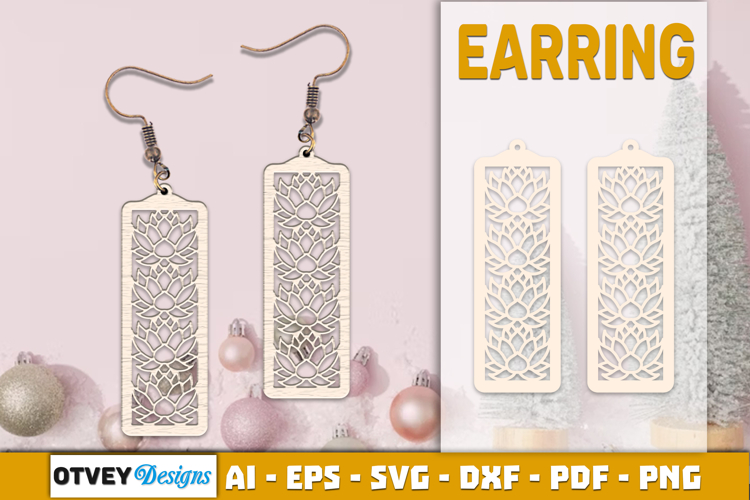 Flowers Earring Laser Cut