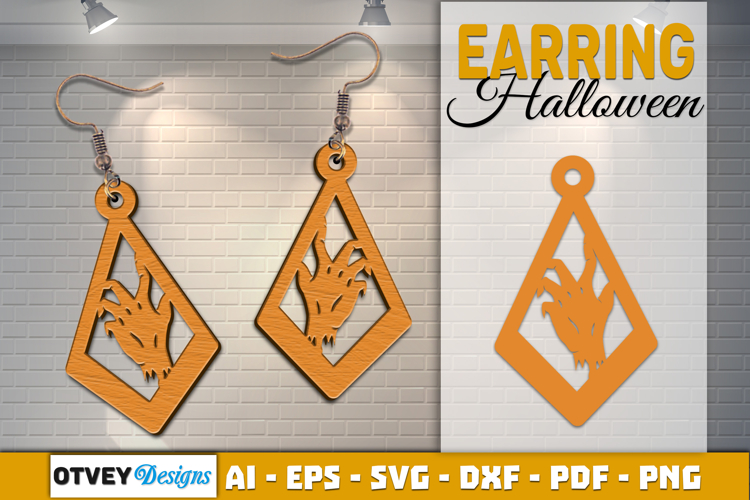 Halloween Earrings Lasercut | Halloween Jewelry Template