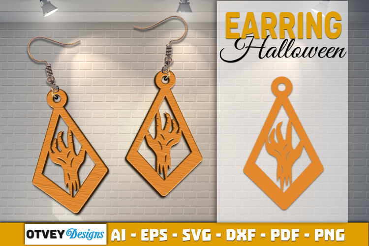 Halloween Earrings Lasercut | Halloween Jewelry Template