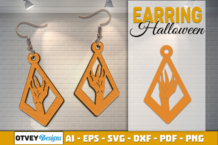 Halloween Earrings Lasercut | Halloween Jewelry Template
