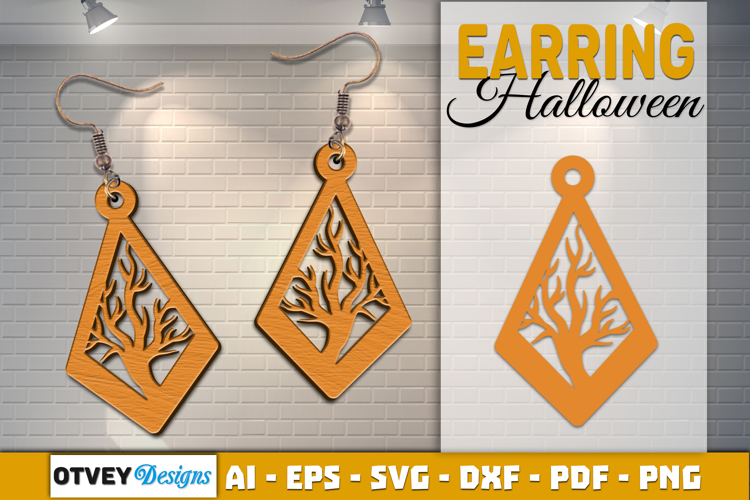 Halloween Earrings Lasercut | Halloween Jewelry Template