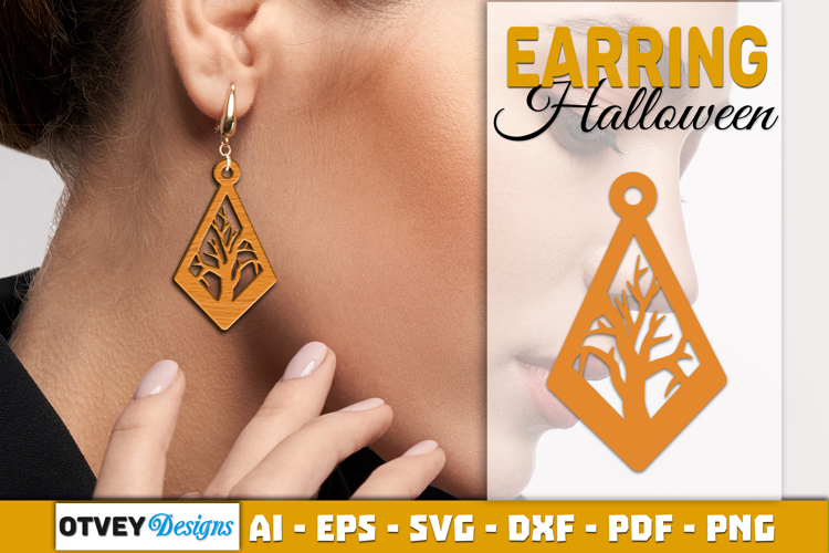 Halloween Earrings Lasercut | Halloween Jewelry Template